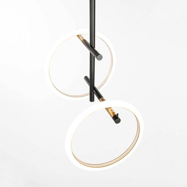 Marchetti Marchetti Led Ceiling Light Ulaop, Two Rings, Black 