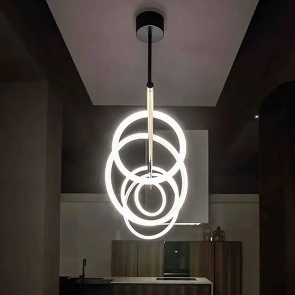  Marchetti Marchetti Led Pendant Light Ulaop, Five Rings, White 