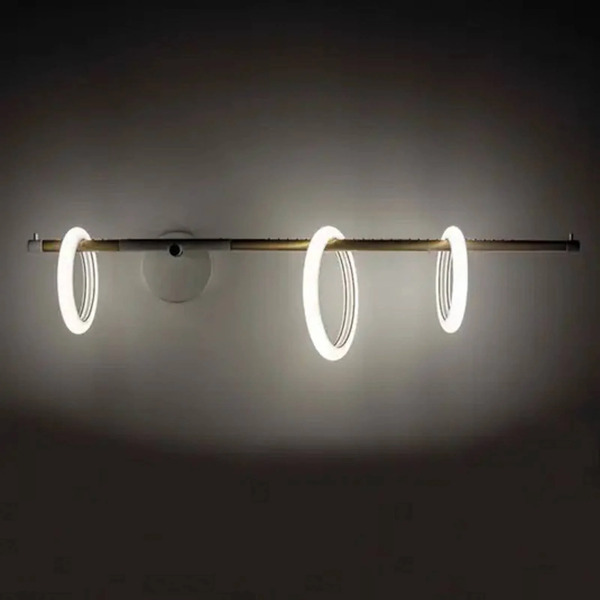  Marchetti Marchetti Led Wall Light Ulaop, Three Rings, Right, Black 