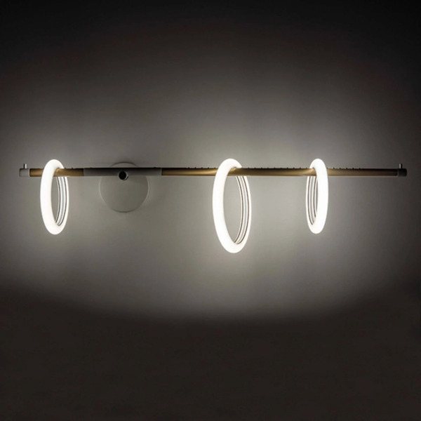  Marchetti Marchetti Led Wall Light Ulaop, Three Rings, Right, White 