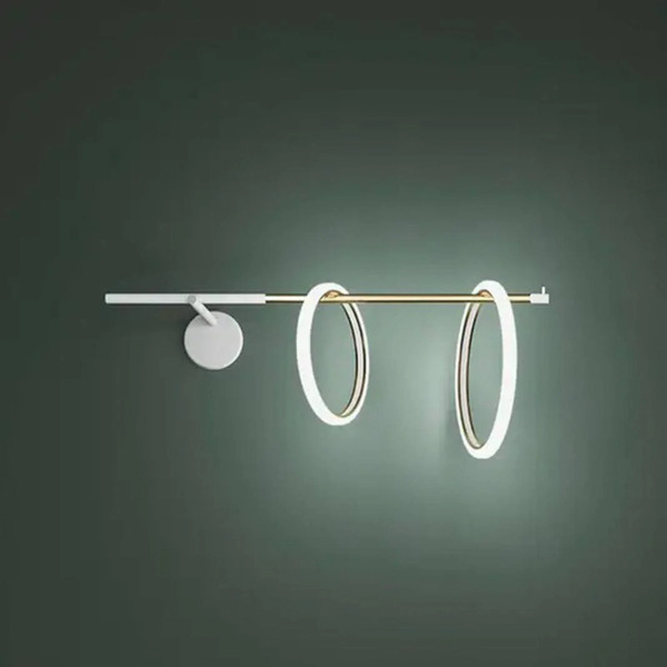  Marchetti Marchetti Led Wall Light Ulaop, Two Rings, Right, Black 