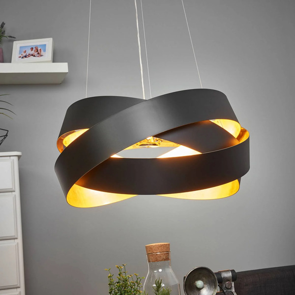  Marchetti Marchetti Pura Hanging Light In Black/gold, 60cm, 8x G9 