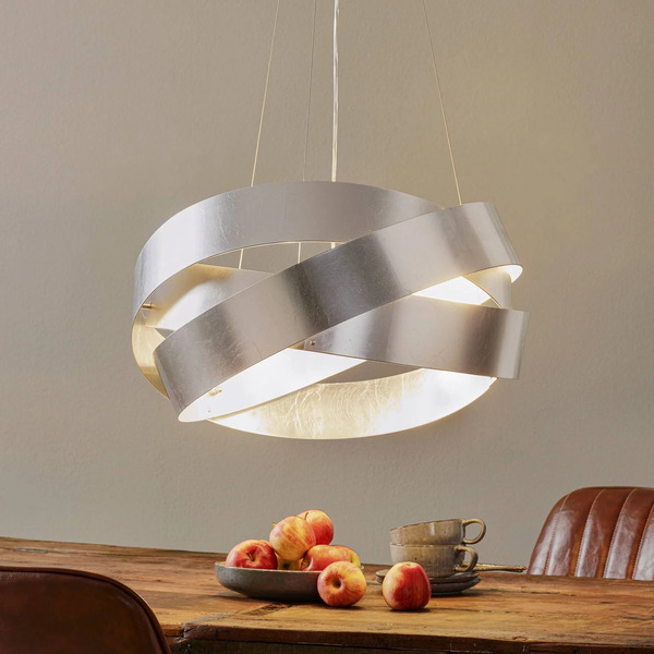  Marchetti Marchetti Pura Pendant Light With Silver Leaf, 60cm, 3x E27 