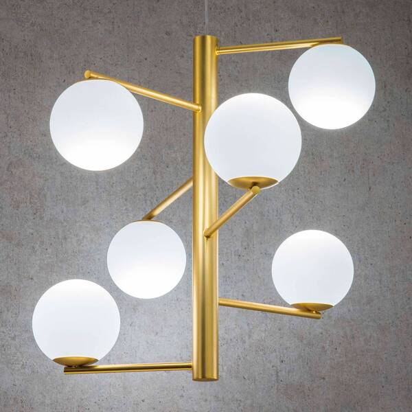  Marchetti Marchetti Tin Tin Pendant Light 6-bulb Gold Satin Finish 