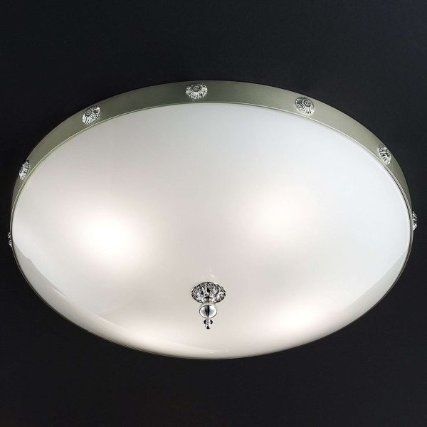  Masiero Masiero Elegantia Glass Ceiling Light In Chrome 