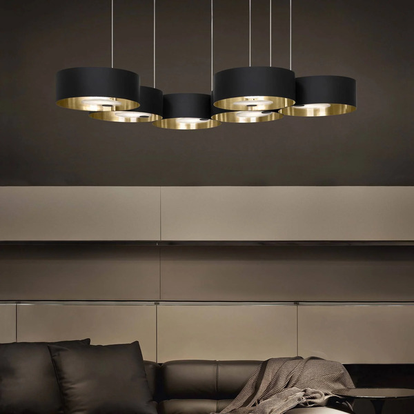  Masiero Masiero Led Pendant Light Sound Or6, 6-bulb, Black, Up&down 