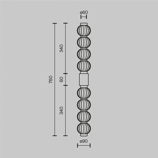  Maytoni Maytoni Amulet Led Wall Light, Linear, 76 Cm, Clear / Gold 
