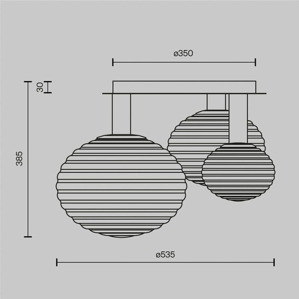  Maytoni Maytoni Ceiling Light Reels, 3-bulb, Black / Smoke, Glass 
