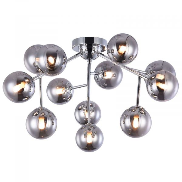  Maytoni Maytoni Dallas Ceiling Light With 12 Glass Spheres, Chrome 