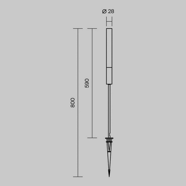 Maytoni Maytoni Flare Led Path Light, 59cm, Ground Spike, Graphite, Ip65 
