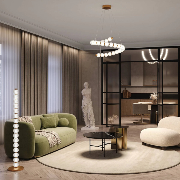 Maytoni Maytoni Led Ceiling Light Amulet, Length 120 Cm, Clear / Gold 