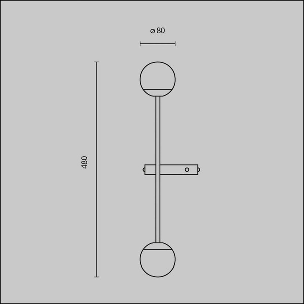  Maytoni Maytoni Led Wall Light Touch, Brass, Height 48 Cm, Dimmable 