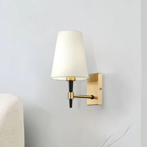 Maytoni Maytoni Zaragoza Wall Light, Gold Colour/white, Textile 