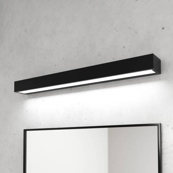  Mcj Mcj Vola Led Bathroom Wall Lamp, Ip44, Black, 4,000 K, Width 60 Cm 