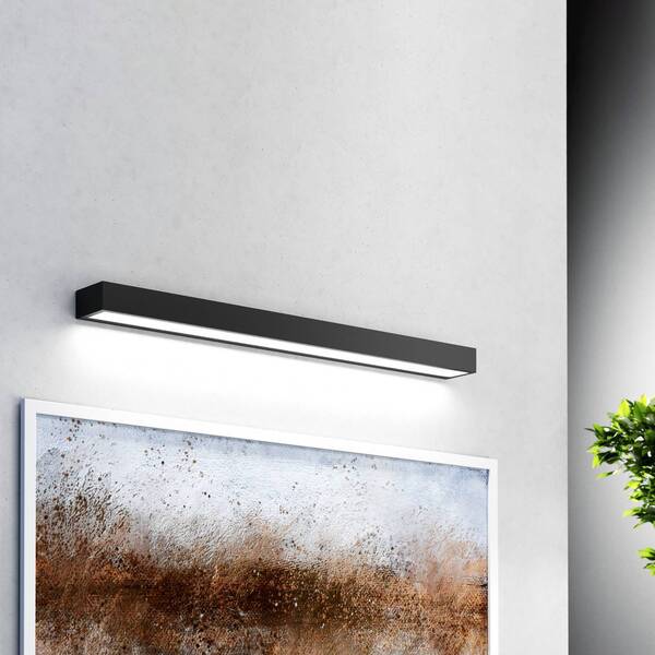  Mcj Mcj Vola Led Bathroom Wall Lamp, Ip44, Black, 4,000 K, Width 80 Cm 