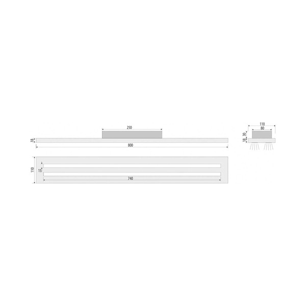  Mcj Mcj Woody Led Ceiling Light, Length 80 Cm, Oak/black, 3,000 K 