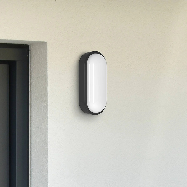  Megatron Megatron Led Outdoor Wall Lamp Zella Neo Xl Sensor Black Ip54 