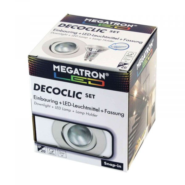  Megatron Megatron Led Spotlight Decoclic Set Gu10 4.5 W Led, White 