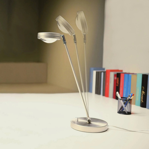  Megatron Megatron Ottica Led Table Lamp With Dimmer, Titanium 