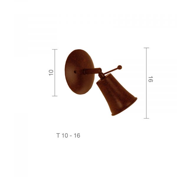  Menzel Menzel Pusta Wall Spotlight One-bulb, Brown Black 