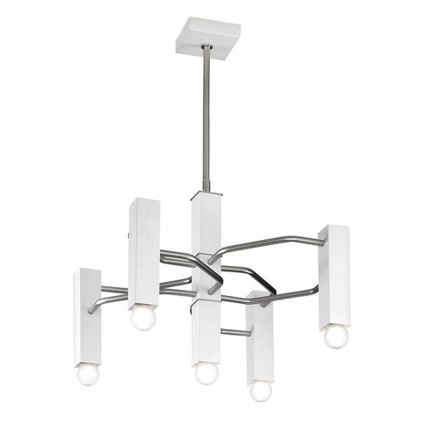  Metallux Metallux Raster Hanging Light, Five-bulb, Matt Nickel/white 