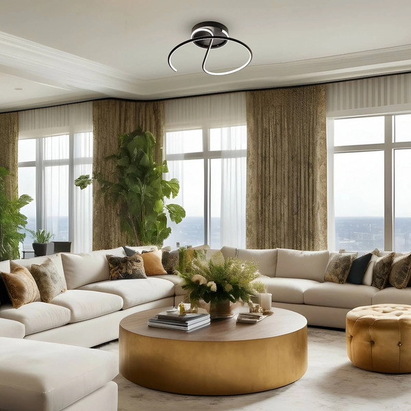  Milagro Lighting Milagro Lighting Delta Led Ceiling Light, Metal, Black, 4,000 K 