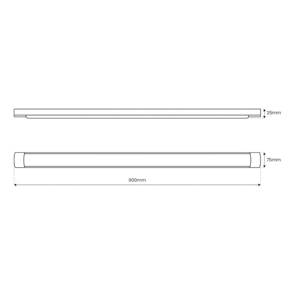  Milagro Lighting Milagro Lighting Led Ceiling Light Batten, Length 90 Cm, Aluminium, White, 4,000 K 