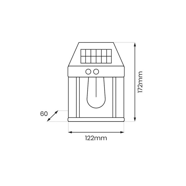  Milagro Lighting Milagro Lighting Led Solar Outdoor Wall Light Filo, Plastic, Black, Ip44 