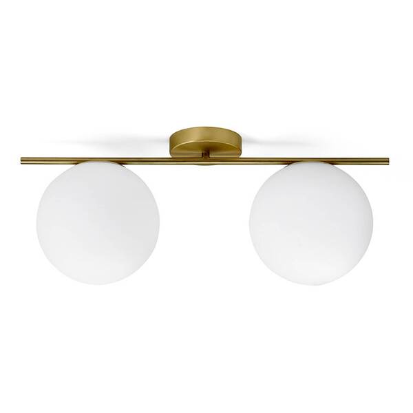 Miloox By Sforzin Miloox By Sforzin Jugen Ceiling Light, Gold, 2-bulb Horizontal 