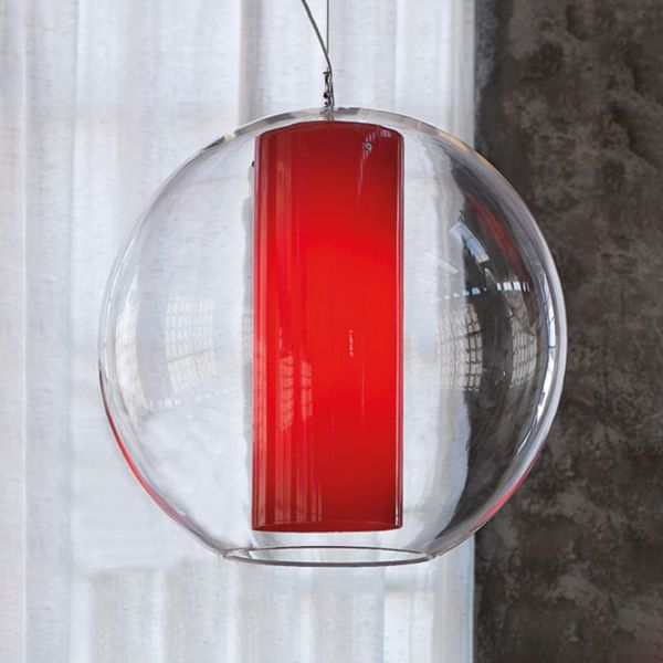  Modo Luce Modo Luce Bolla Hanging Lamp Plastic Red ø 60 cm 