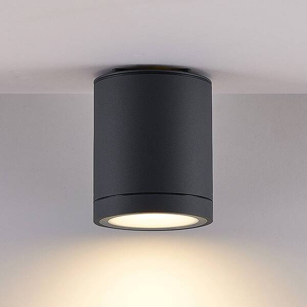  Molto Luce Molto Luce Foris Round Sd Led Outdoor Ceiling Lamp, Anthracite 