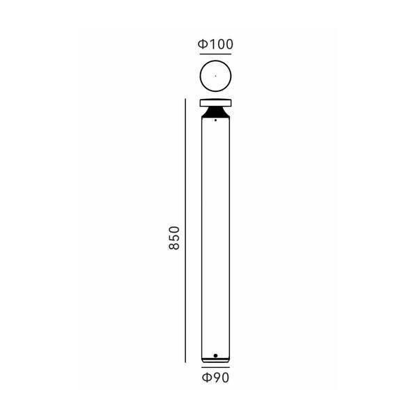  Molto Luce Molto Luce Mona Led Path Light, ø 10 Cm, Aluminium, Height 85 Cm 