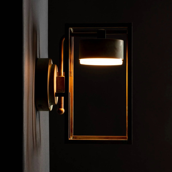  Moretti Luce Moretti Luce Cubic 3372 Led Outdoor Wall Lamp Brass/opal 