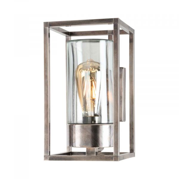  Moretti Luce Moretti Luce Cubic³ 3364 Outdoor Wall Light, Nickel/clear 