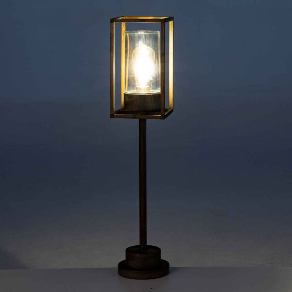  Moretti Luce Moretti Luce Cubic³ 3370 Path Light Antique Brass/clear 