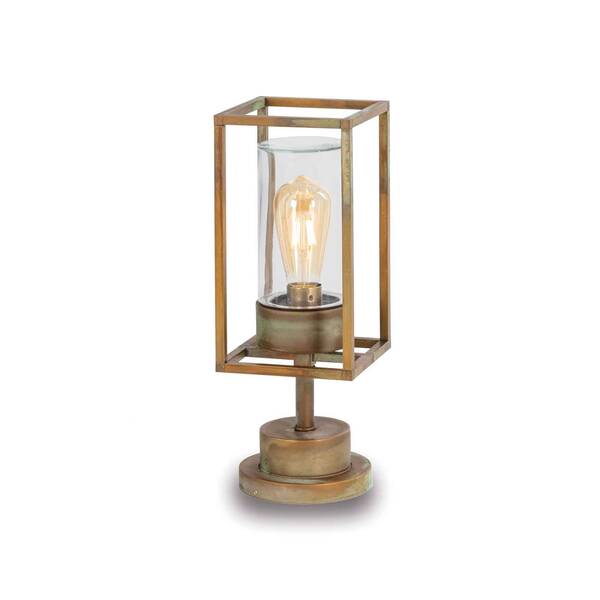  Moretti Luce Moretti Luce Cubic³ 3369 Pillar Light Antique Brass/clear 