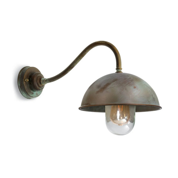  Moretti Luce Moretti Luce Cubic 3238 Wall Light, Curved, Antique Brass 
