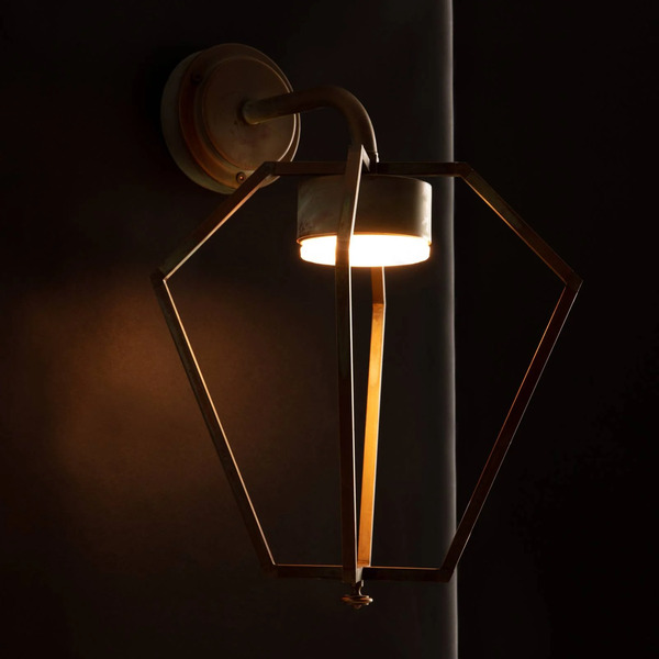 Moretti Luce Moretti Luce Gemstone Led Outdoor Wall Light Antique Brass/opal 
