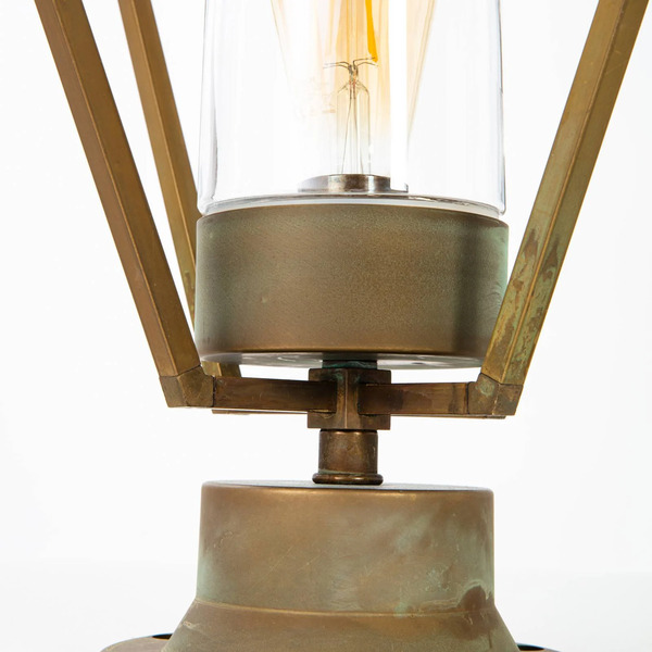  Moretti Luce Moretti Luce Gemstone 3455 Pillar Light, Antique Brass/clear 