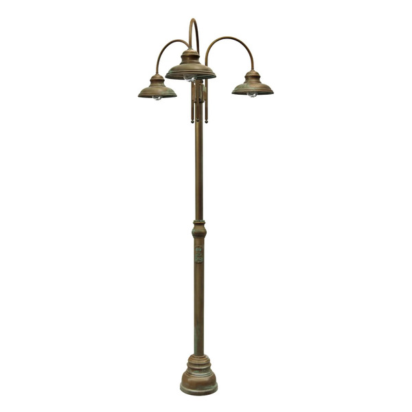  Moretti Luce Moretti Luce Lamp Post Luca Brass Antique Copper, 3-bulb. 