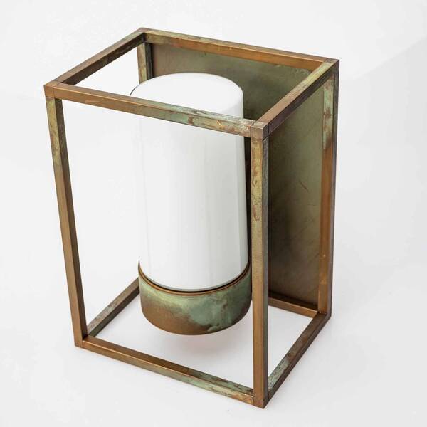  Moretti Luce Moretti Luce Outdoor Wall Light Cubic³ 3366 Brass Antique/opal 