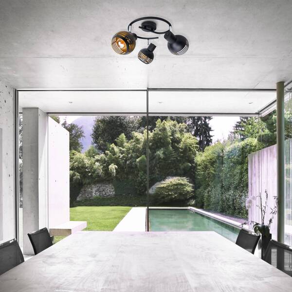  Näve Näve Casco Ceiling Light, Three-bulb, Black 