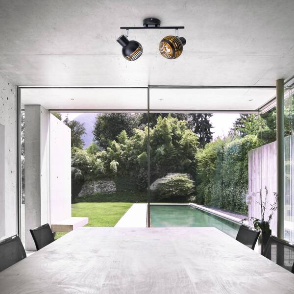  Näve Näve Casco Ceiling Light, Two-bulb, Black 