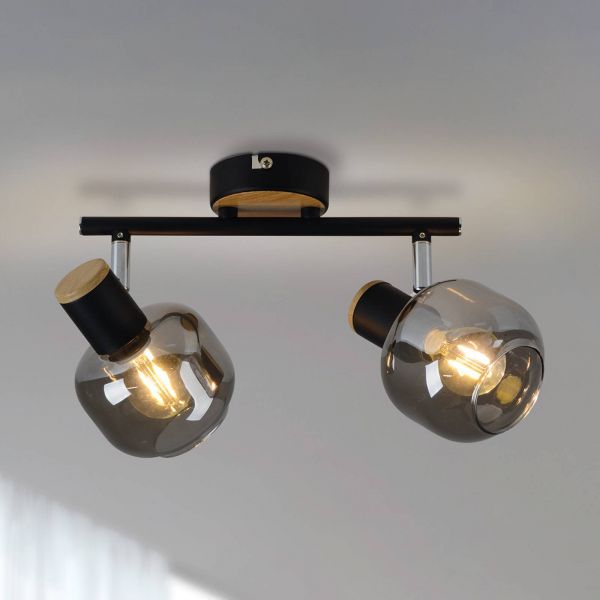  Näve Näve 1350122 Ceiling Light With Smoked Glass, Two-bulb 