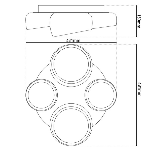 Näve Näve Eliora Led Ceiling Lamp, 4-bulb, White, Cct, Remote Control 