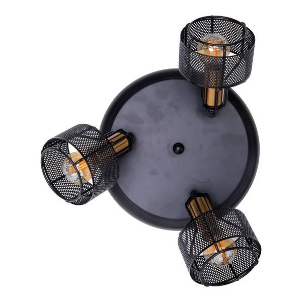  Näve Näve Foro Ceiling Light, Three-bulb, Black/gold 