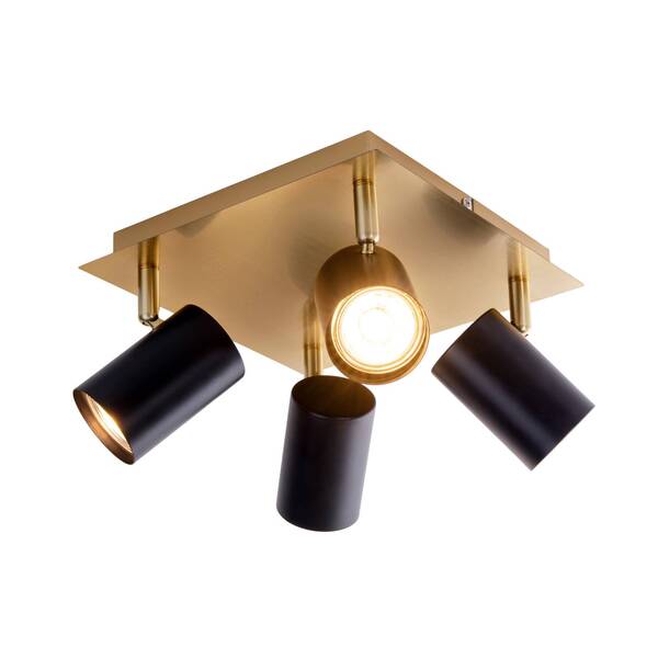  Näve Näve Frida Ceiling Spotlight, 4-bulb, Brass/black 