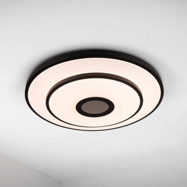  Näve Näve Genua Led Ceiling Lamp, Black, Iron, Cct, Remote Control 