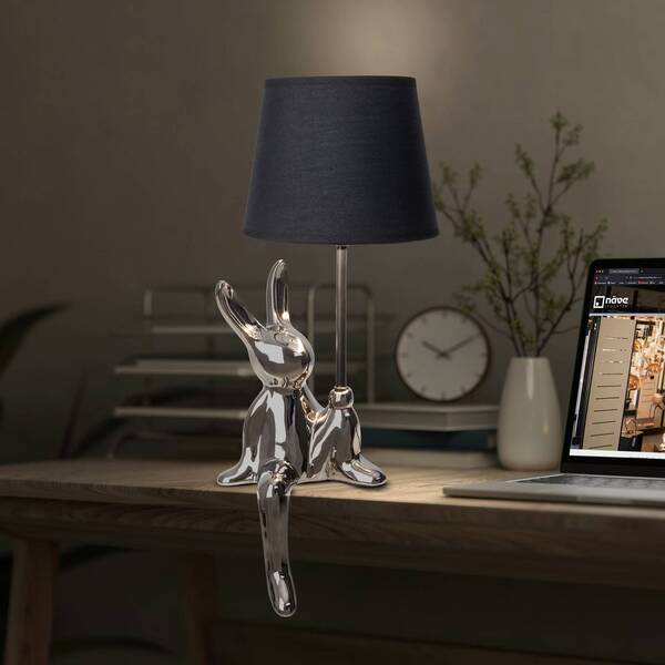  Näve Näve Helge Table Lamp, Silver, Ceramic/fabric, Height 45 Cm 