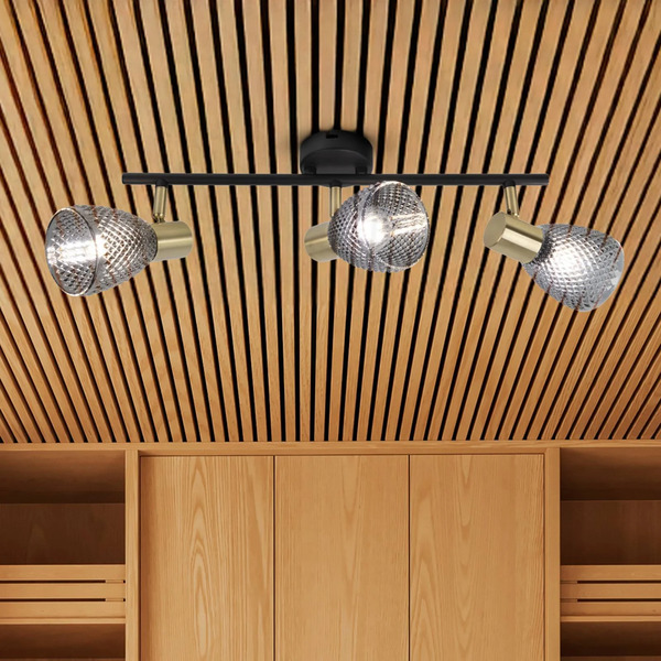  Näve Näve Lindita Ceiling Light, 3-bulb, Glass, Smoke Grey, E14 